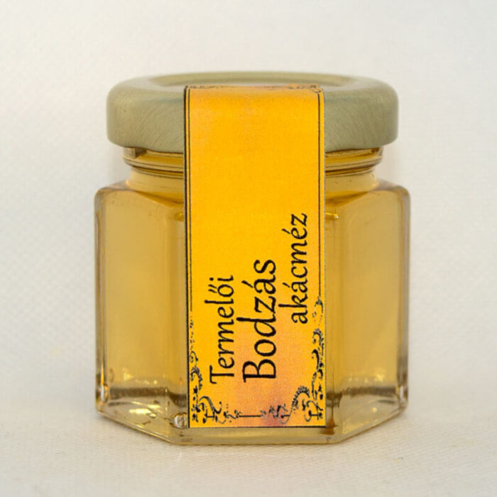 Bodzás méz mini hexagon alakú üvegben
